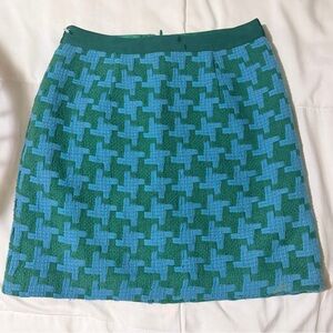Boden Green and Blue Mini Skirt